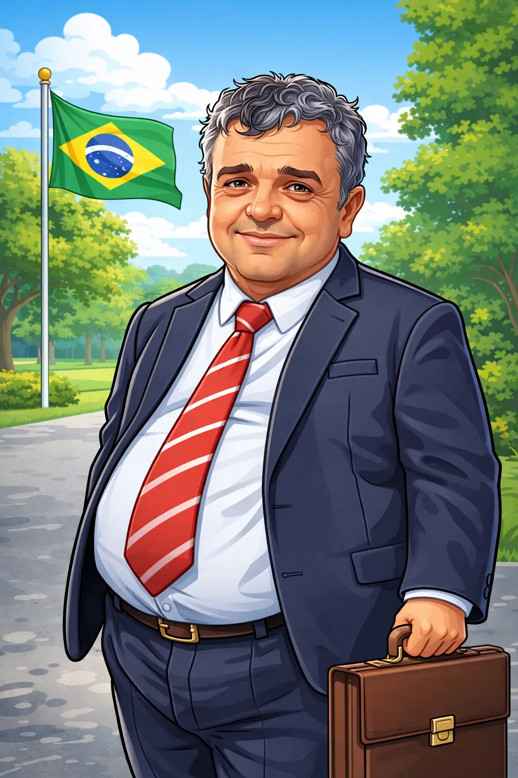 Homem de terno antes da perda de peso